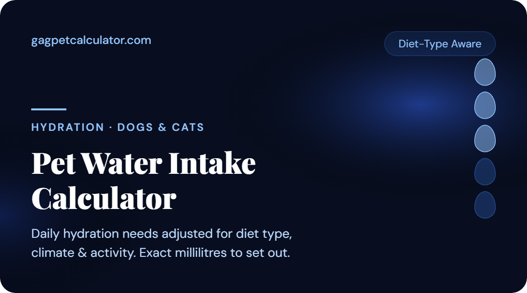 Dog Water Intake Calculator — How Much Water Should My Dog Drink Per Day?